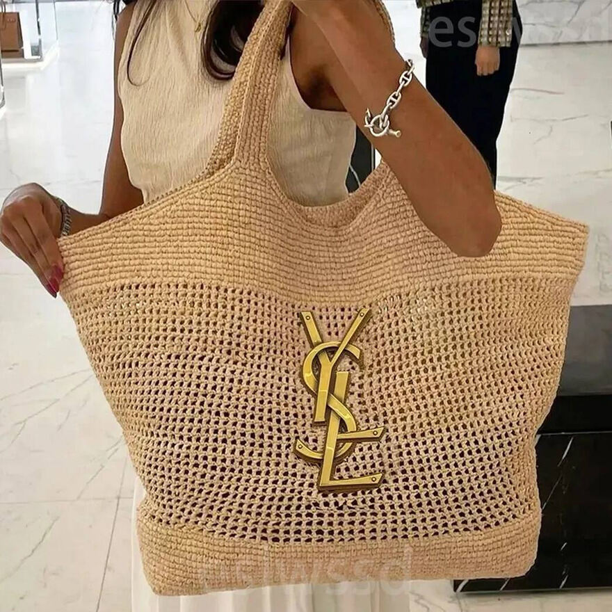 Beach Designer Handbag Purse Raffia Hand Fashion Embroidered Straw Women Summer Luxury Top Woven Large Capacity Shopping Bag Vacation Tote Bag