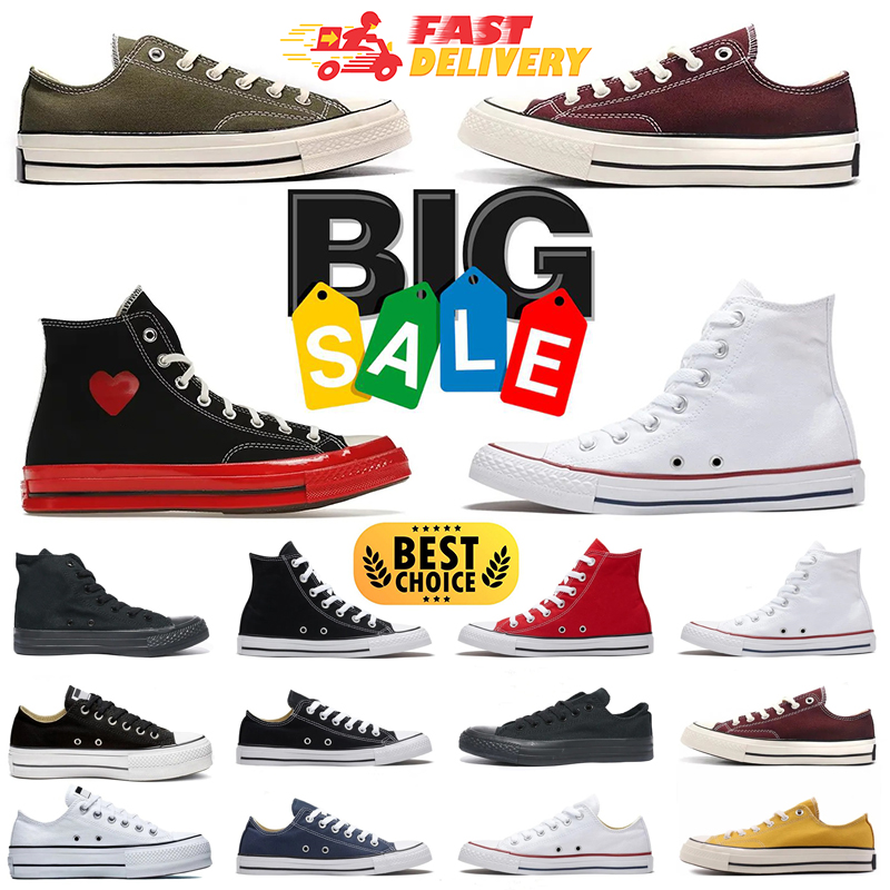 Casual shoes Canvas Platform Racing Black Red Leather Low High Heart Chuck Skateboard Sneakers Love Blue Grey Mens Womens Trainer Shoes 36-44