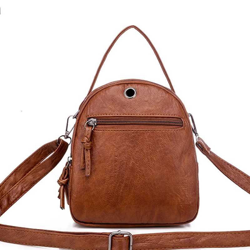 Designer Mti-Functial Soft PU Leather Totes Small Shoder Bag For Wen Vintage Fi Crossbody Bag Fem Purse Cell phe Handbag J261016