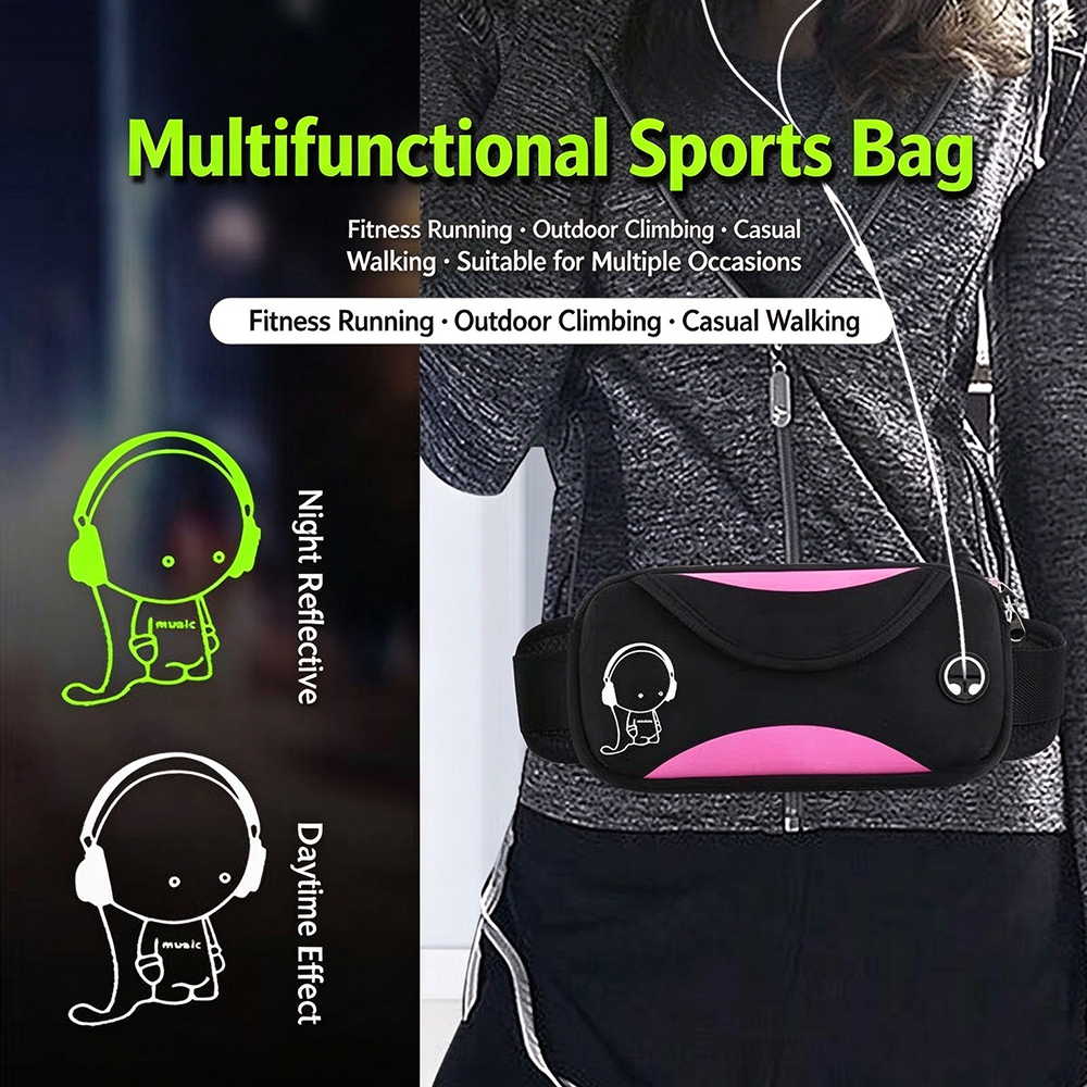New sports waist bag, men's and women's running phone bag, ultra-thin invisible waterproof outdoor multifunctional fashionable waist bag
