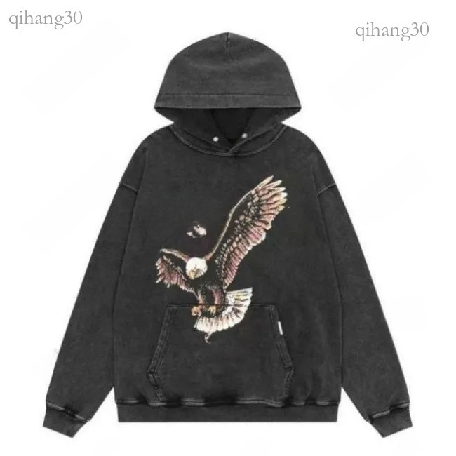 Owners Club Hoodie Designer Hooded Retro Washed Trendy Gothic High Street Style Hoodie Outdoor Casual Loose Daily Wear Long Sleeve Pullover Washed L