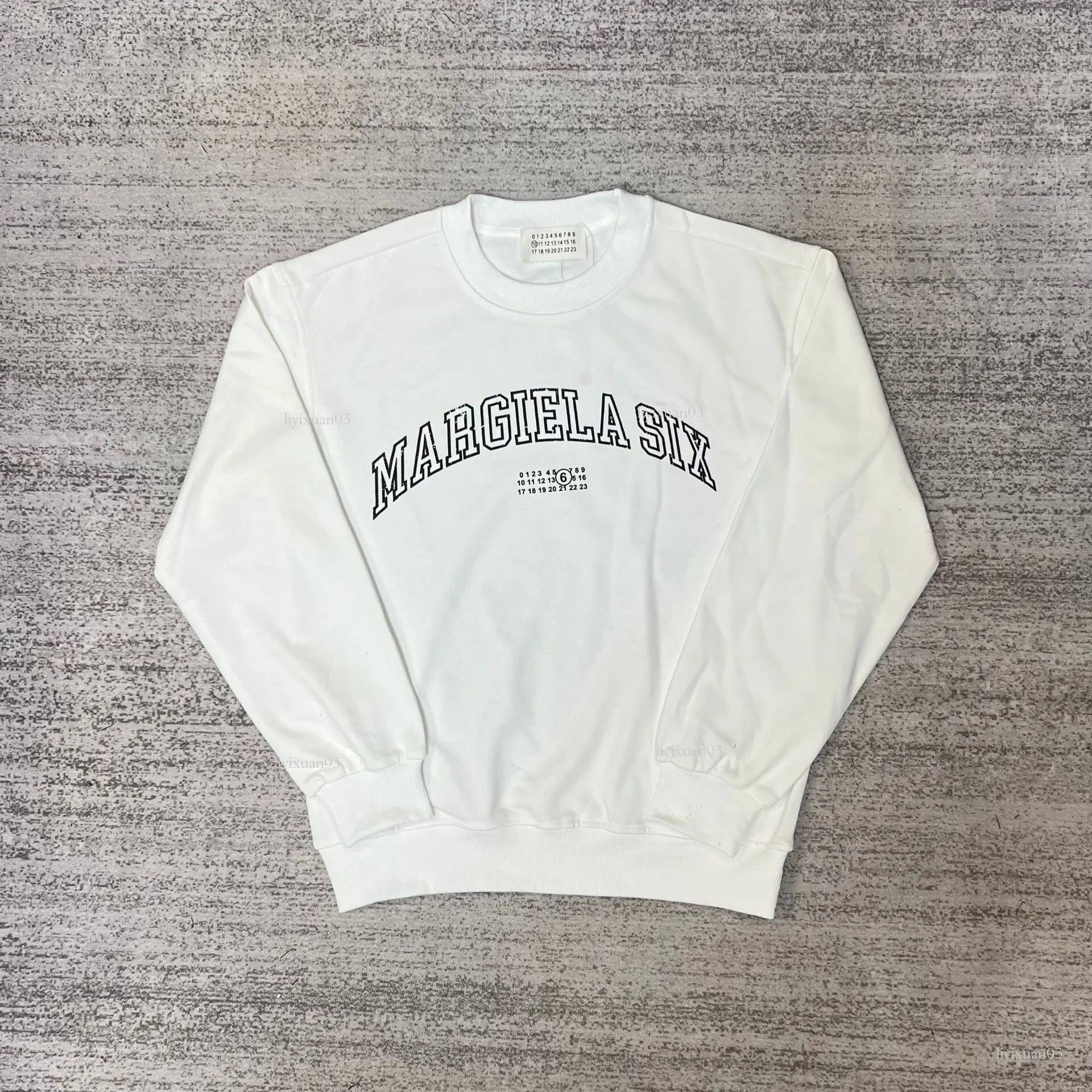 maison Hoodie Designer Sweater Trend Margeilalies hoodie Vintage Digital Pattern Sweatsuit Casual Round Neck Letter Graphic Mm6 Hoodie 90b def