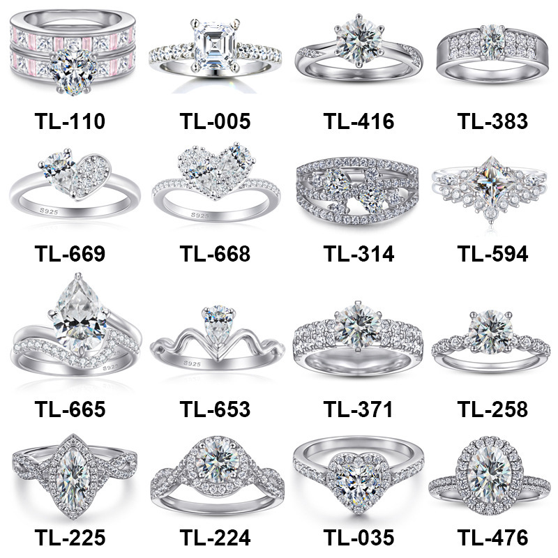 S925 Sterling Silver Moissanite Ring for Women VVS1 D GRA Certified Lightweight Minimalist Niche Fashion Promise Ring Diamond Ring for Anniversary B