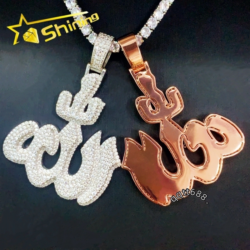 Iced Out Moissanite Hip Hop Jewelry Sterling Silver 925 Pass Diamond Tester Full Diamond Moissanite Pendant for Men