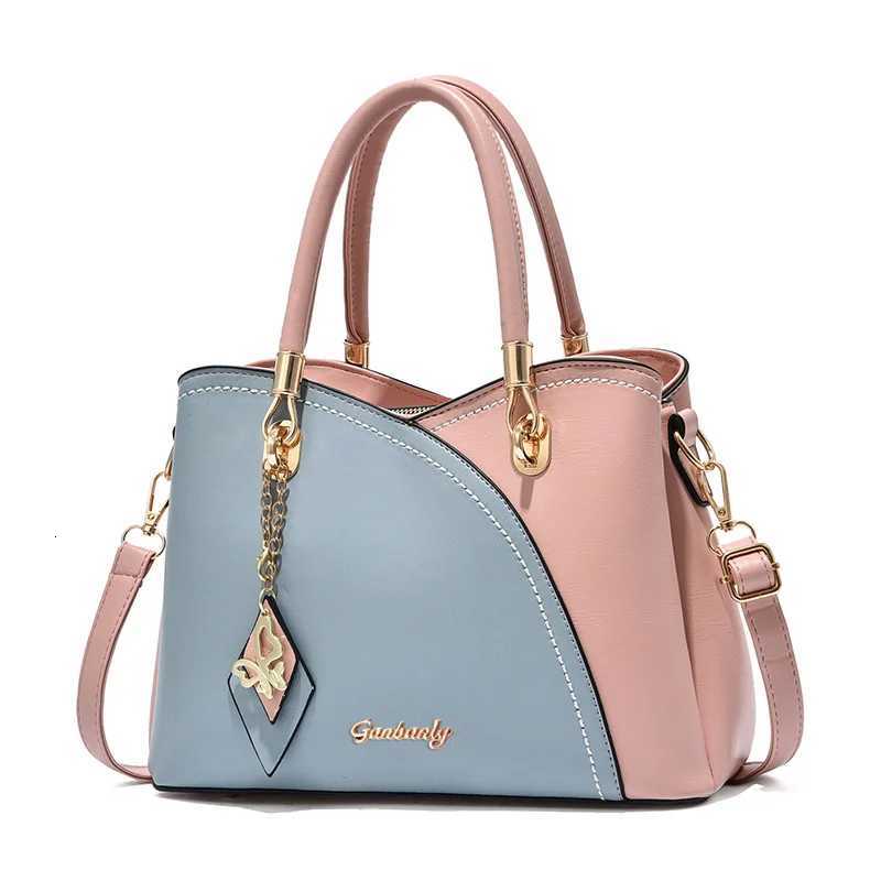 Evening Bags Color-blocked commuter versatile gift new fashion handbag large-capacity plaid color-blocking middle-aged women's shoulder cross H