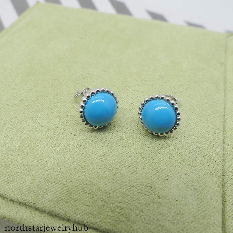 Designer Jewelry vanly Best-selling round bead earrings in rose gold with blue pine and red agate