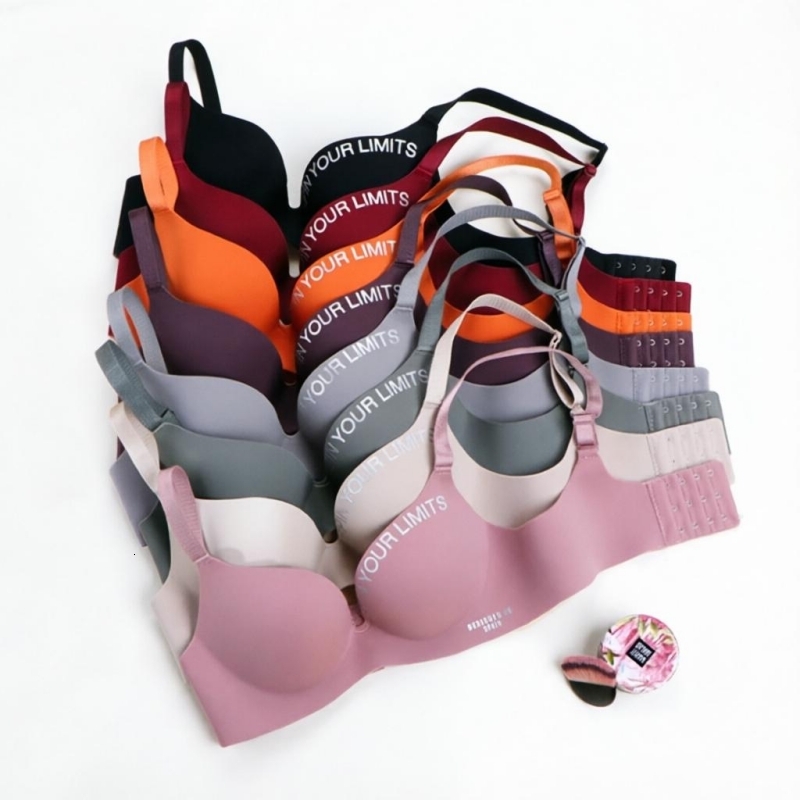 Simplicity Letters Printed Bra Sexy Deep V Thin Women's Lingerie Seamless Cup Surface Bralette No steel rings gather Brassiere dongdumaoyi