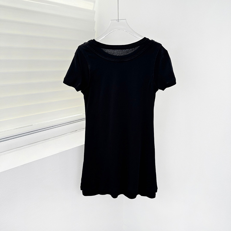 Korean Style Women Mini Dress Designer Short Sleeve Dress 2 Piece Set Summer Preppy Black Dress for Women
