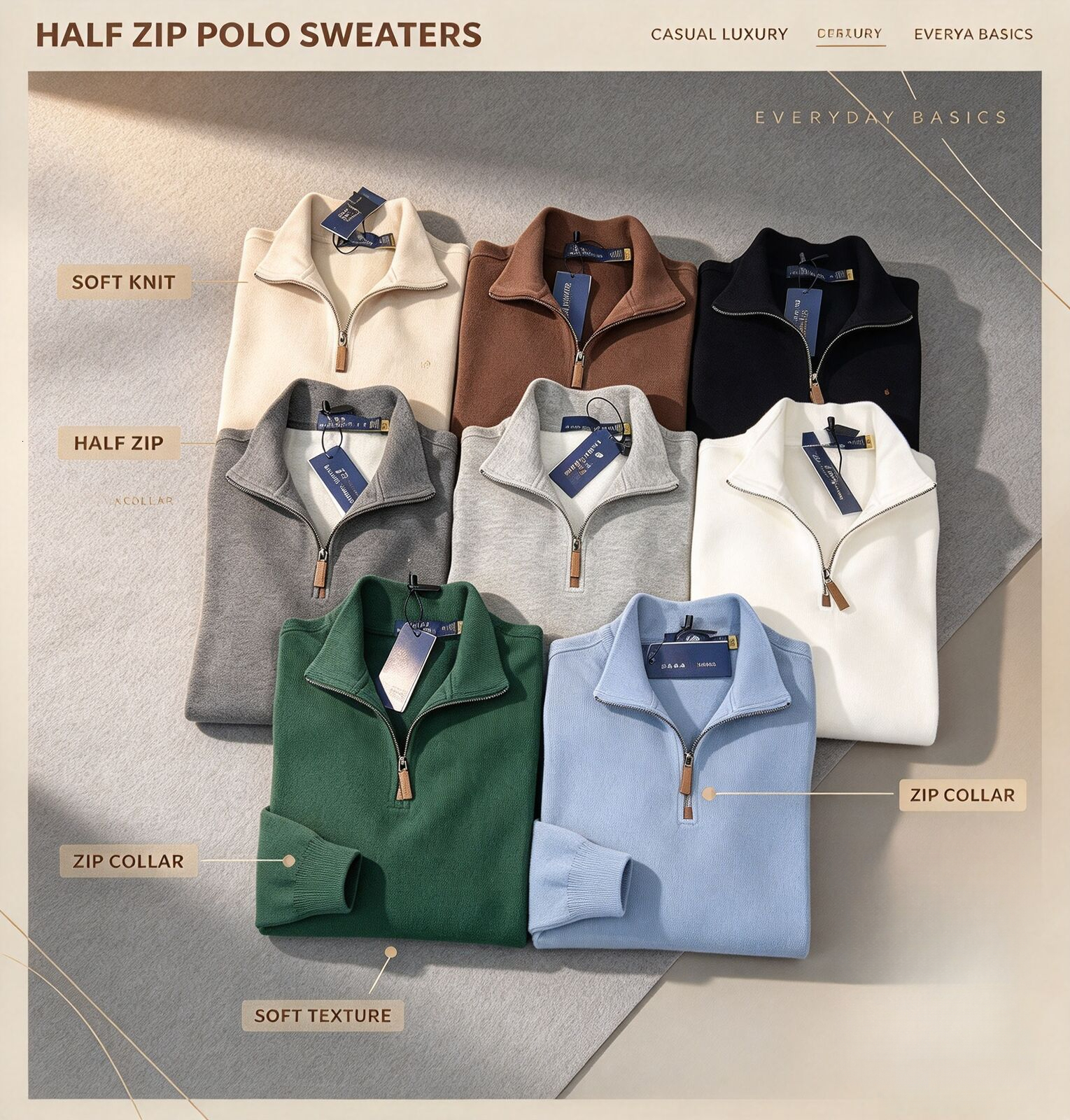 mens zip polo polo quarter sweater designer sweaters mens pullover uomo half zipper luxury casual small horser jumper autumn wool women hoodie chand