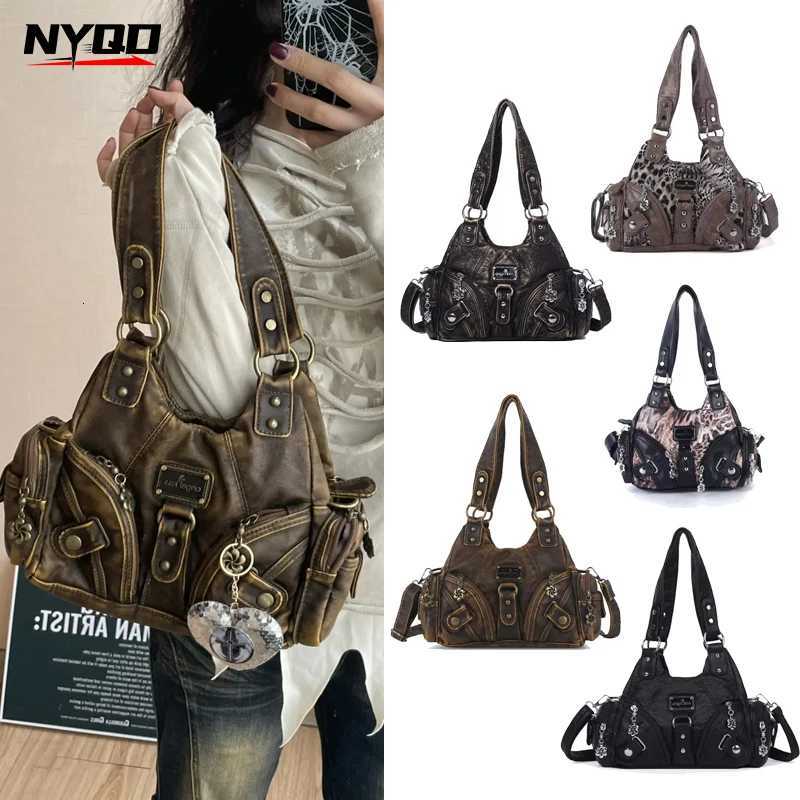 Evening Bags Angel Kiss Soft Tote Bag Women Handbags Small Top-handle Fashion Satchel Multi-Pockets Crossbody Shoulder Bag Hobos Phone Pack H261016