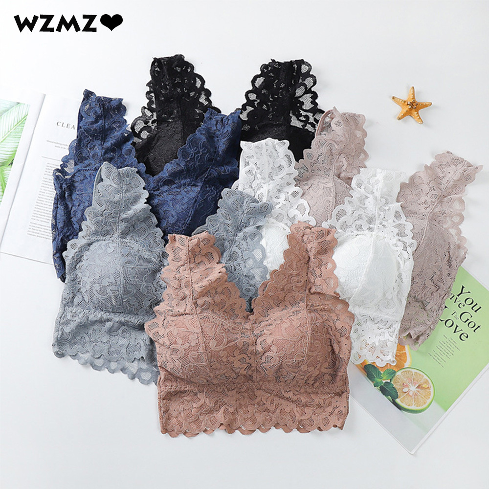 Breathable Female Vest Sexy Lace Bra Beauty Back Women Wire Free Push Up Bralette Underwear Seamless Wireless Gather Brassiere dongdumaoyi