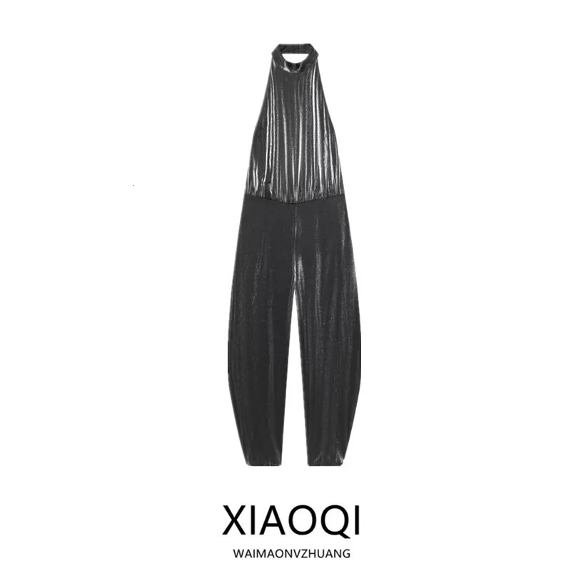 Winter Womens Street Style High Waist Long Pants Jumpsuit Puffy Neck Sensation Fashionable OnePiece Suit 261016
