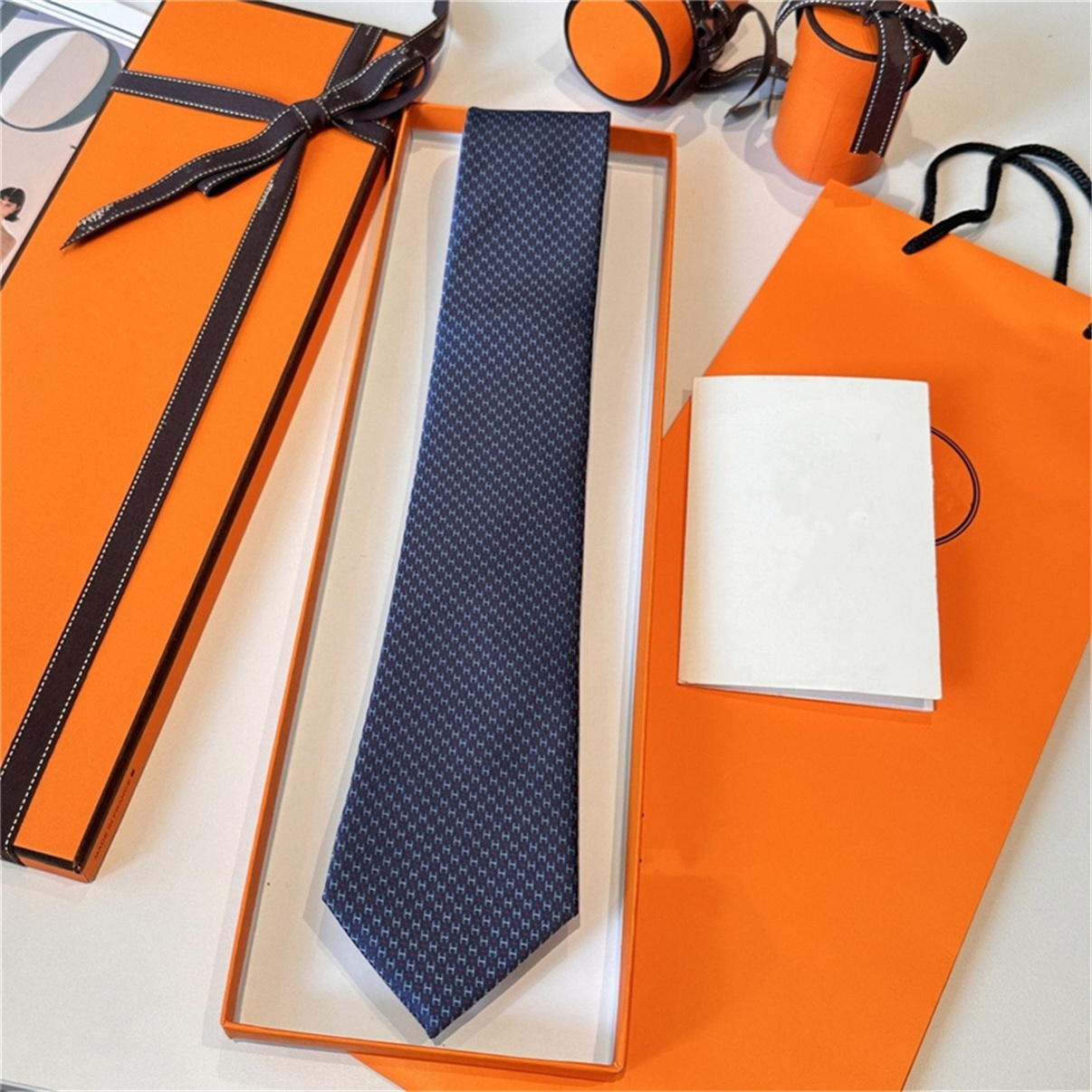 Neck Ties box New Mens Printed 100% Tie Silk Necktie black blue Aldult Jacquard Party Wedding Business Woven Fashion Design Tie 1906