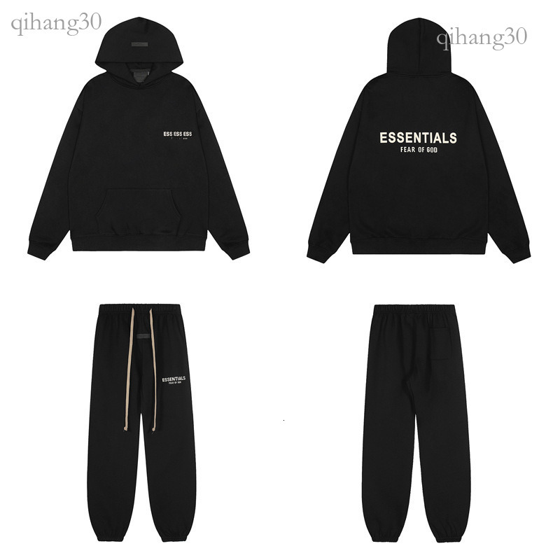 Essentalls Tracksuit Men Designer Flocked Letter 1977 Cotton Breathable Fashionable Hoodie Tapered Joggers Set Coordinated Streetwear Esentialss Tra