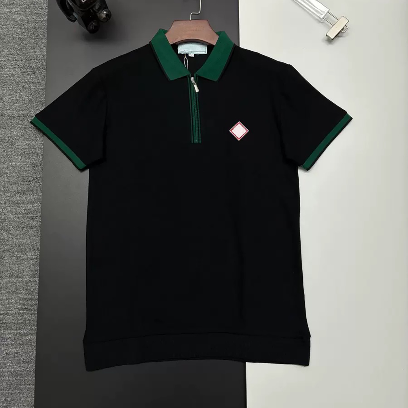 Designer brand clothing, high-quality men's T-shirts, men's polo shirts, retro short sleeved polo shirts, slightly loose breathable bea