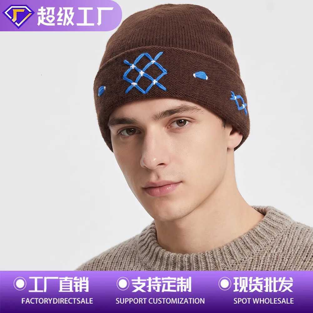 Beanie/Skull Caps 2026 New Hat Autumn and Winter Outdoor Mountaineering Ear Protection Warm Wool Hat Knitted Bag Head Thickened Big Head Q261017