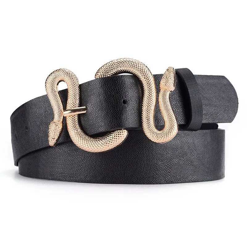 Women's Belt Trend Retro Snake Buckle Belt Fashion Casual Pu Leather Belt With Dress Jeans Belts Gift For Women and Girlfriend S261017QYDQ