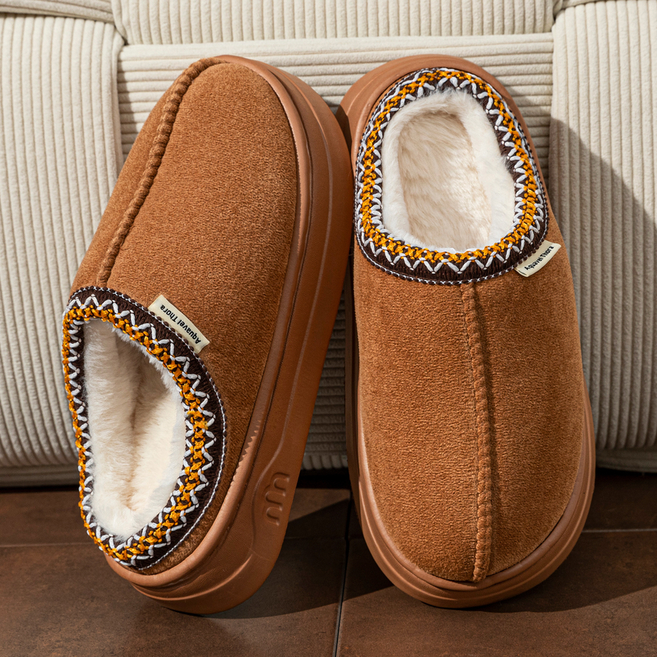 Winter Women's Slippers Boots Fashion Fuzzy Fur Anti-slip Soft Sole Outdoor Indoor Warm Comfort Men Plush Houseshoes Couple ddmykukumalu