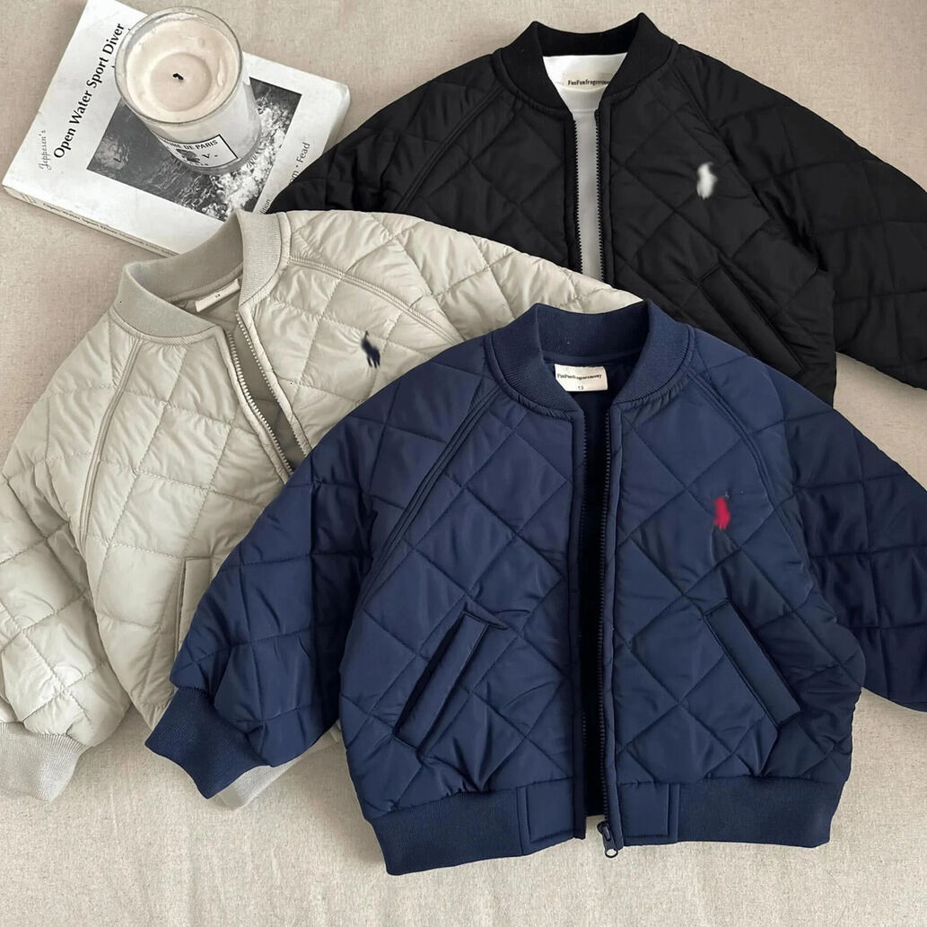 Girls Jacket 2026 Designer Autumn Winter New Arrival windbreaker Unisex Kids Embroidery Trendy Baseball Style Quilted Coat Stylish Toddler Cotto