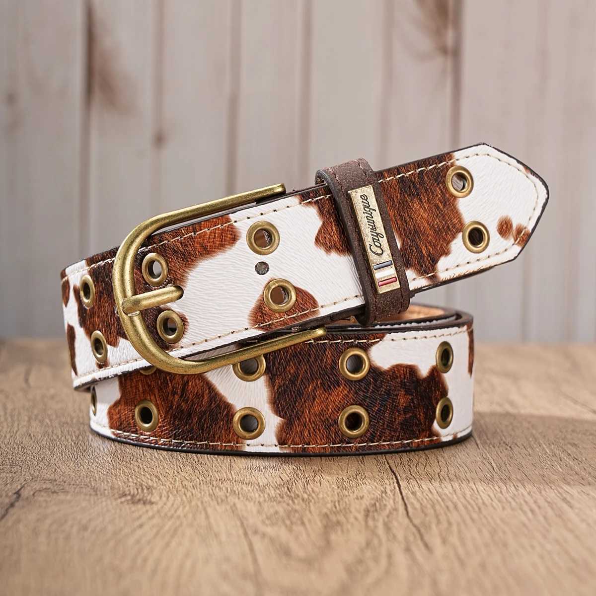 1 Piece - Personalized Retro Belt - Men's and Women's Matching Style - Gothic Style PU Belt - With Air Holes on the Body S261017JC4Y
