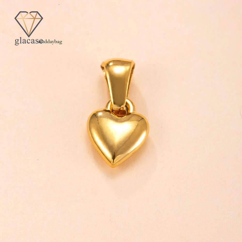 Single Pendant Bestseller Sterling Silver 14K 18K Gold Necklace Light Luxury Niche Smooth Heart-Shaped Titanium Steel Accessories DIY Jewelry Wholes