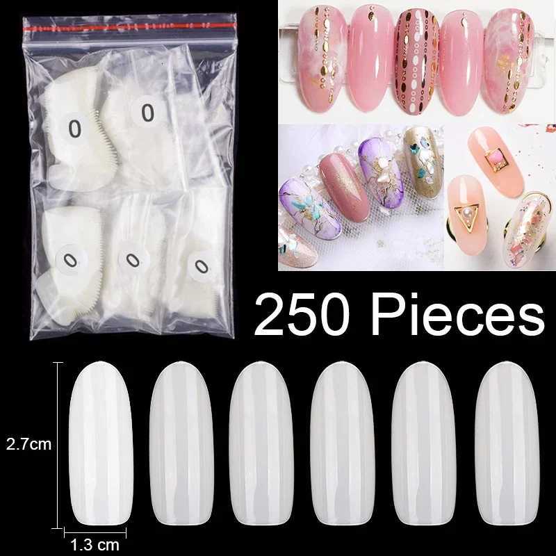 False Nails 250 Pieces Per Bag Full Cover Oval False Nail Tips Purchase Specific Sizes Fake Nails For Paintting Prastic Size 0 1 2 3 4 5 6 Q261017