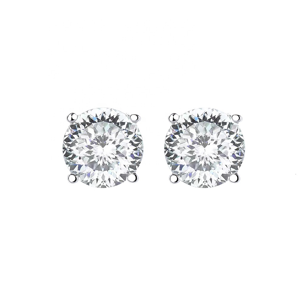 1ct 2ct d Color 925 Sterling Silver Luxury Diamond Vvs 100 Facet Russian Portuguese Cut Moissanite Earrings Stud