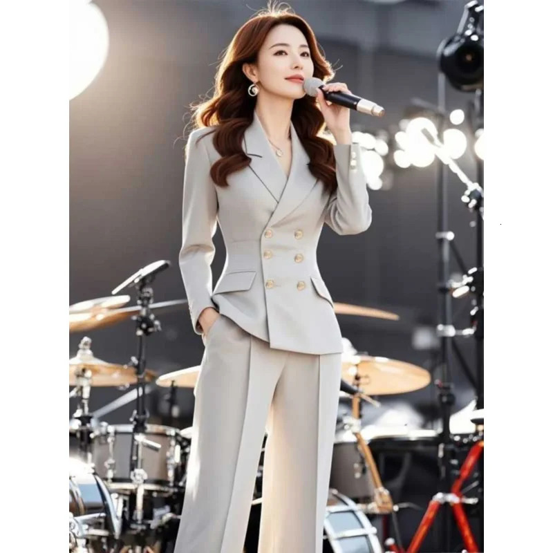 Ladylike Small Fraance Sle Suit Set High End Spring Autumn Women's Coat And Pants Ensemble Faionable Long Sv... 261016