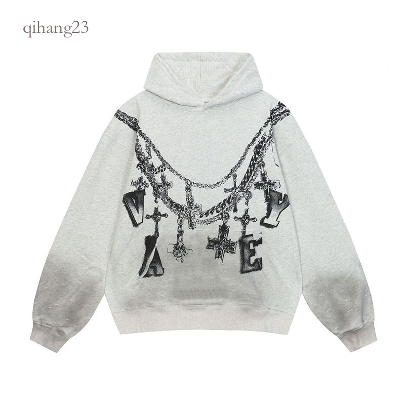 Vale Dream Hoodie Designer Looped Cotton Metal Zipper Letter Sticker With Retro American Street Suitable Daily Wear Retro Trendy Brand High Quality