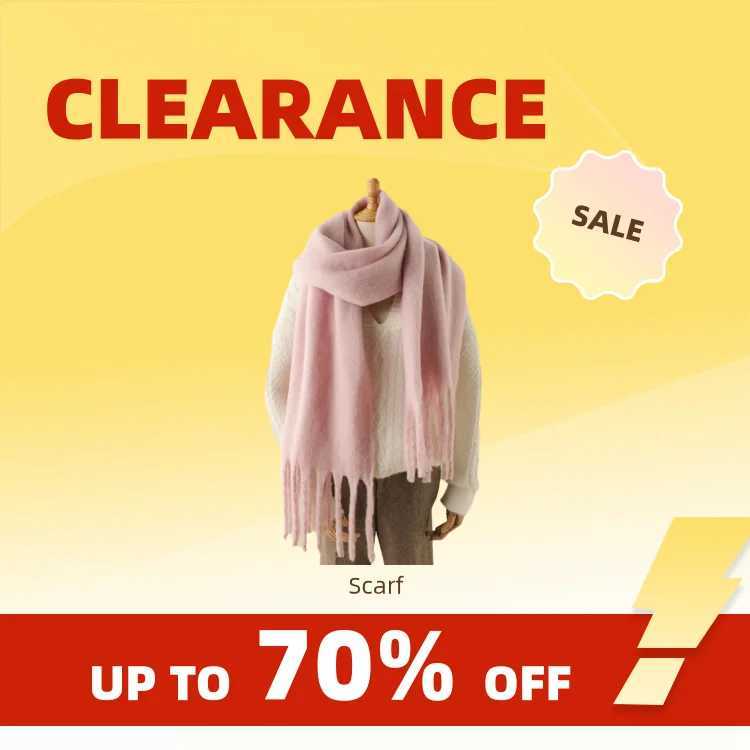 Clearance_Women Solid Scarf Tassel Wrap Warm Shawl Thickening Neckerchief Fashion Soft Scarves For Europe America Autumn Winter S261017FWKY
