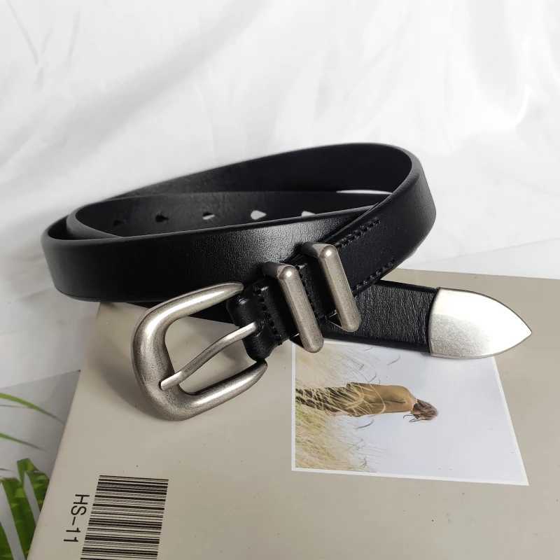Simple Design Women Full-grain Leather Belts Men Jeans Belt Silver Metal Buckle Ceintures Real Cowskin Adult Unisex Cinto Belt S26101776LF