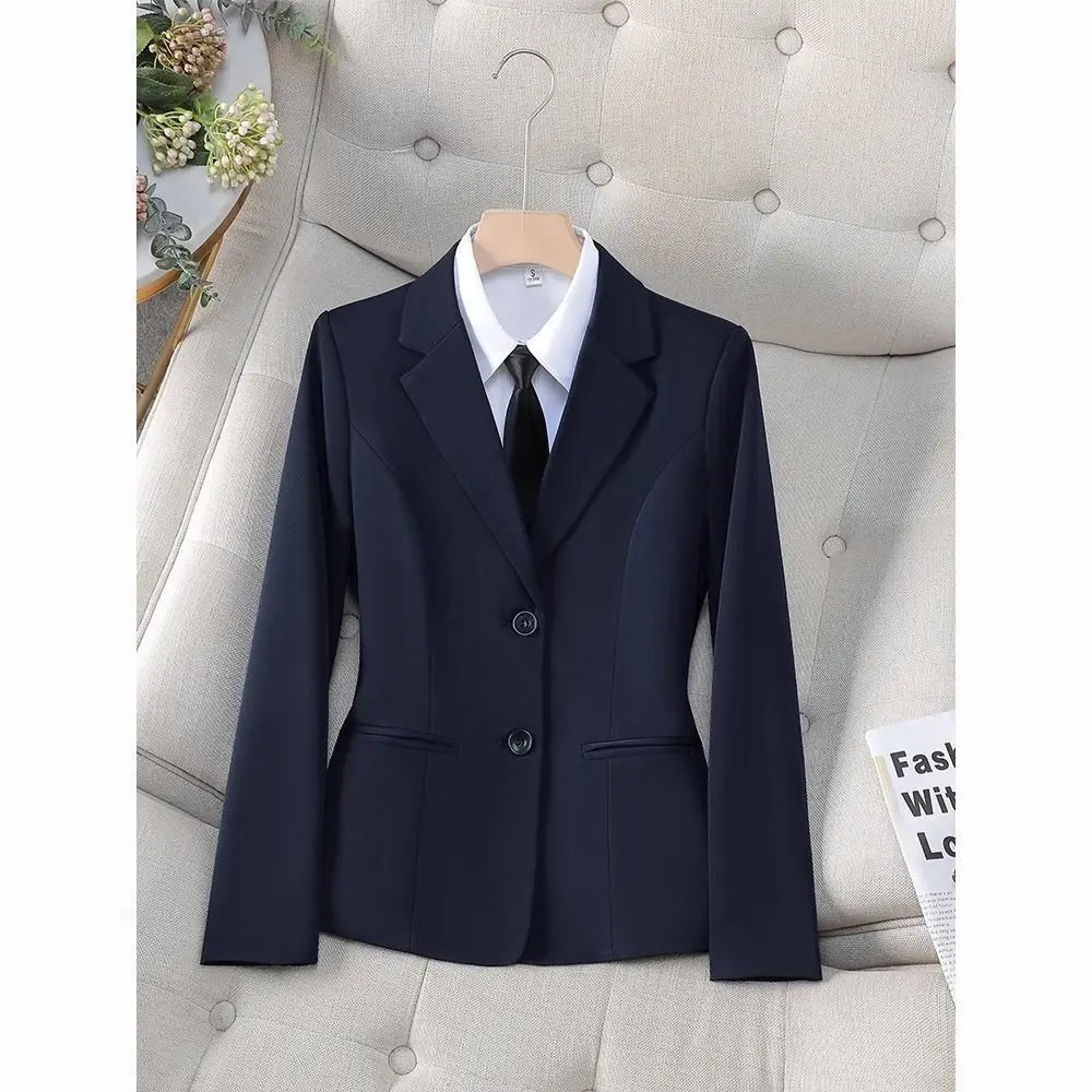 Professional Black Suit Jacket for Women Spring Style Interview Formal Wear Government Employee Long Sleeve Chinese Produ 261015
