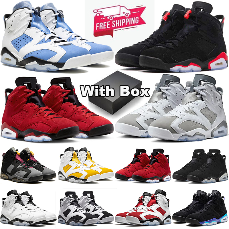 with box free shipping 6 6s basketball shoes Oreo Cool Grey University Blue Black Infrared mens trainers women outdoor sports sneakers 36-47 discoun