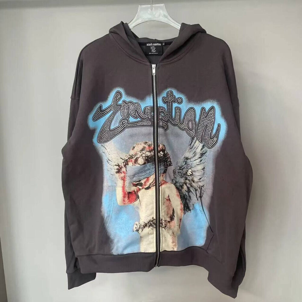 MIXED EMOTION Hoodie Designer Shirts Mens Y2k Hoodies Letter Tee High Street Summer Fashion Hip Hop Retro Casual Cotton Printed Shorts Sleeveds Shir