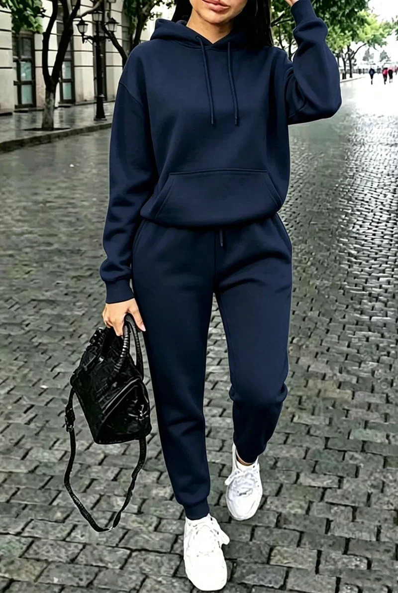 Outdoors Sports Jogging Woman Clothing Single Piece Hoodie Pants in Womens Tracksuit Fall Winter Fashion Casual Sweatshirts 261016
