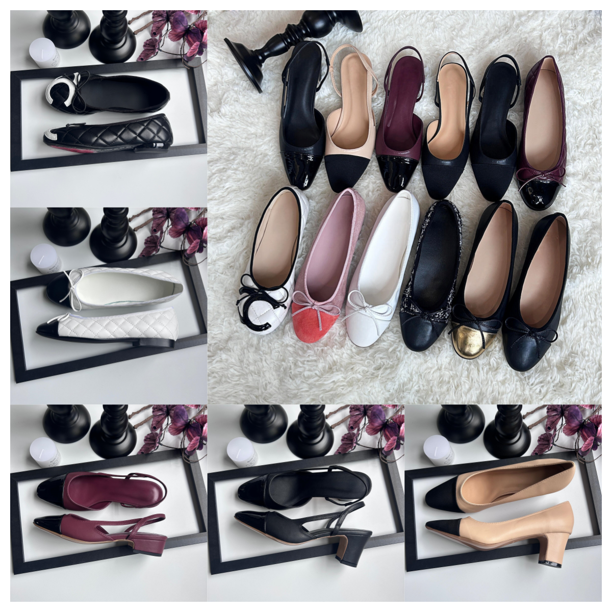 Designer Paris Brand Womens shoes Ballet Flats Shoes Quilted Black white pink nude Ballerina Round Toe sheepskin Ladies Dress Shoe women Loafers