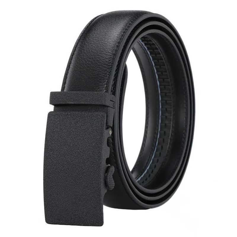 Second 3.5cm Quality Width High Layer Cow Leather Belt for Men Business Gold Automatic Buckle Blk Plus Size 130 140 150 160cm M261016