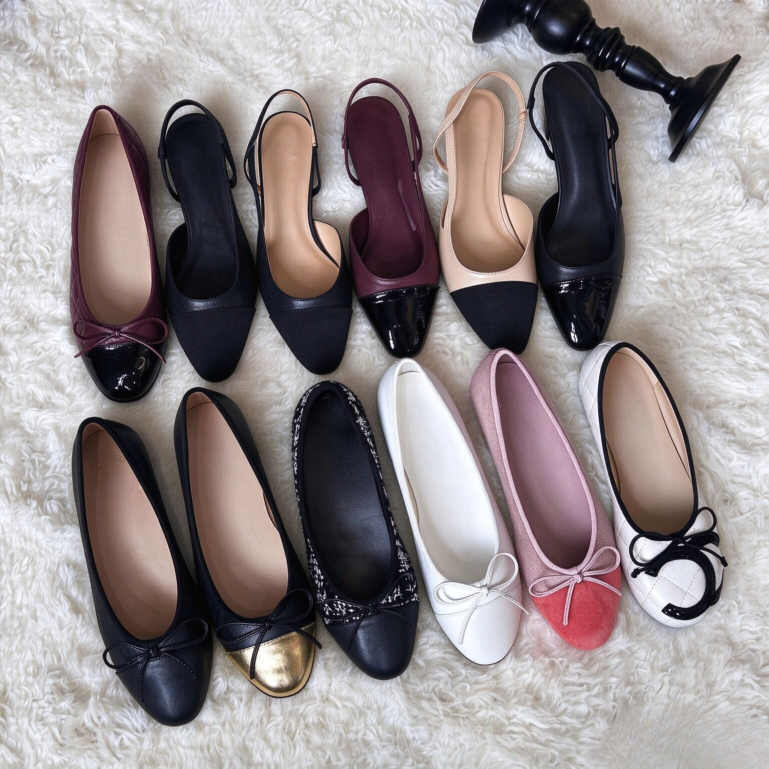 Designer Women Paris designer Black Ballet Flats Womens Sandals Quilted Genuine Leather Slip on Ballerina Round Toe Ladies Dress Shoes Slingbacks 35