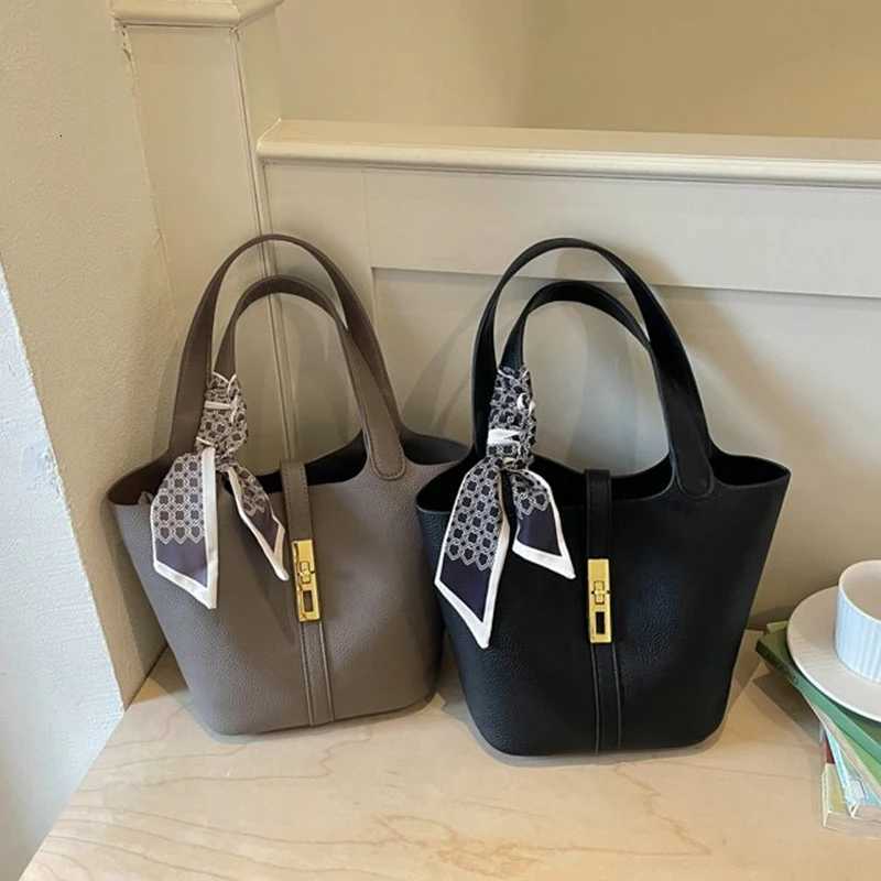 Evening Bags Designer Women's Genuine Leather Handbags Quality Fashion Tote Bucket Bag Lady's Small to Big Size H261016