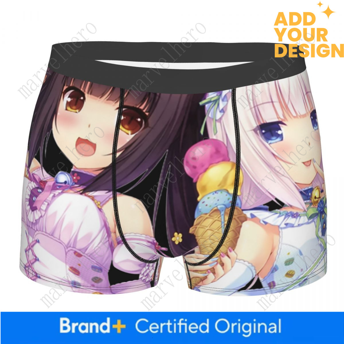 Chocola And Vanilla Nekopara Underwear Men Sexy Printed Customized Anime Cartoon Game Boxer Shorts Panties