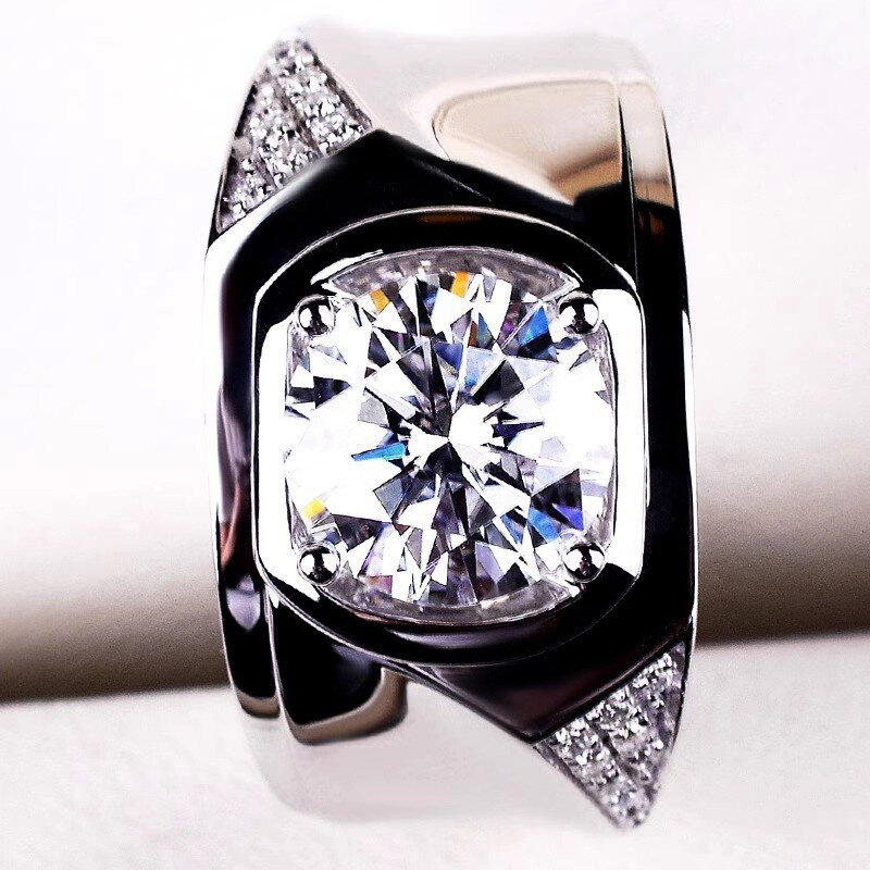 Huitan Trendy Unisex Niche For Women, Uniquely Shaped Irregular Cubic Zirconia Jewelry, Minimalist And Light Luxury Style Single Ring