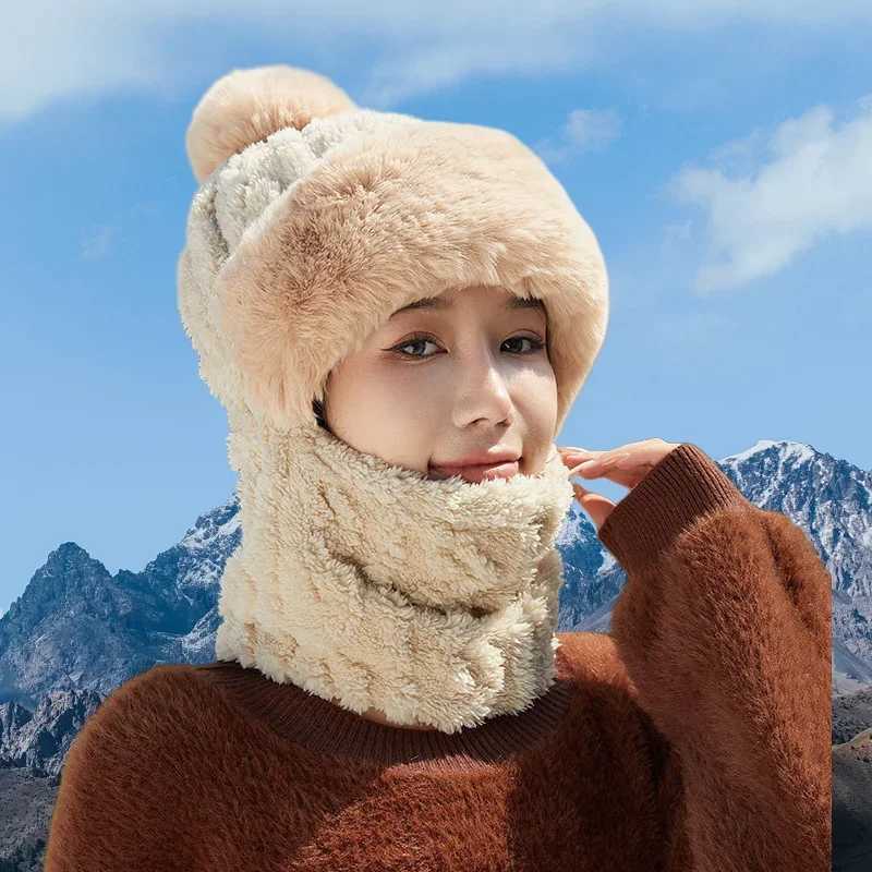 Trapper Hats Hot Selling All-in-One Winter Warm Outdoor Hiking Plush Knitted Hat Outdoor Cycling Face Neck Cover Warm HatT261017