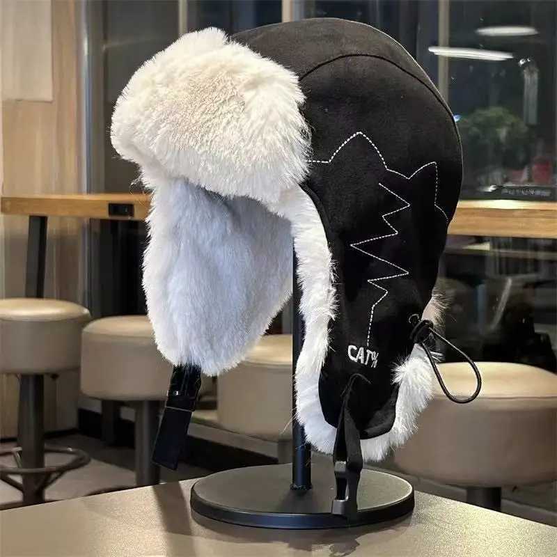 Trapper Hats Winter Velvet Thickened Ear Flap Hat Windproof Warm Plush Soft Comfortable Outdoor Skiing Cap for Men and Women UnisexT261017