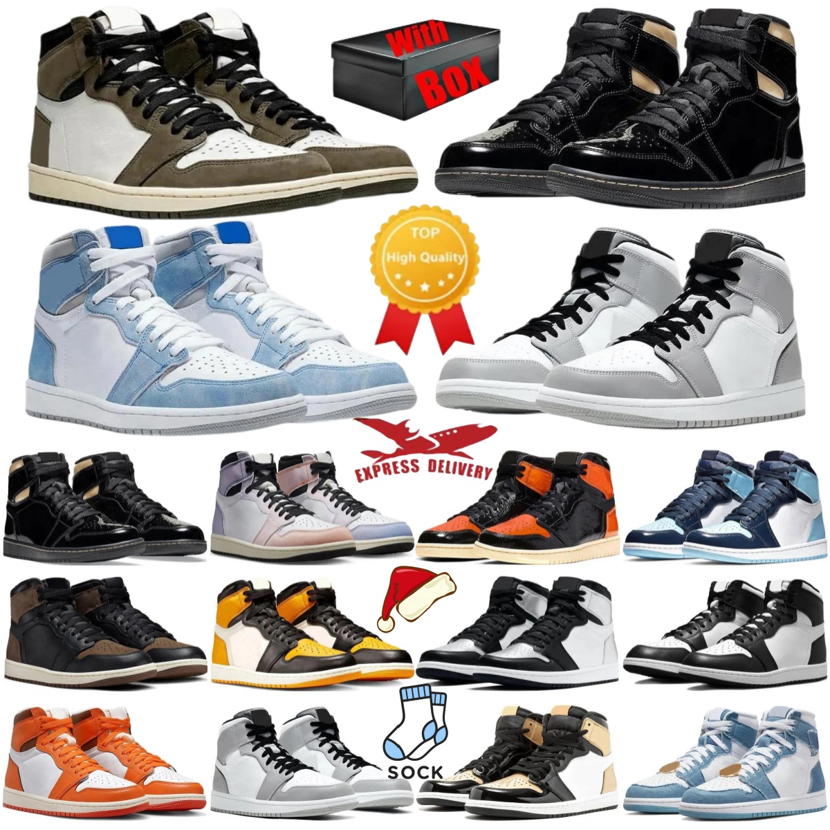 designer shoes with box 1 1s basketball shoes high og classic leather running shoes men women flat sports shoes outdoor casual shoes non-slip 36-46