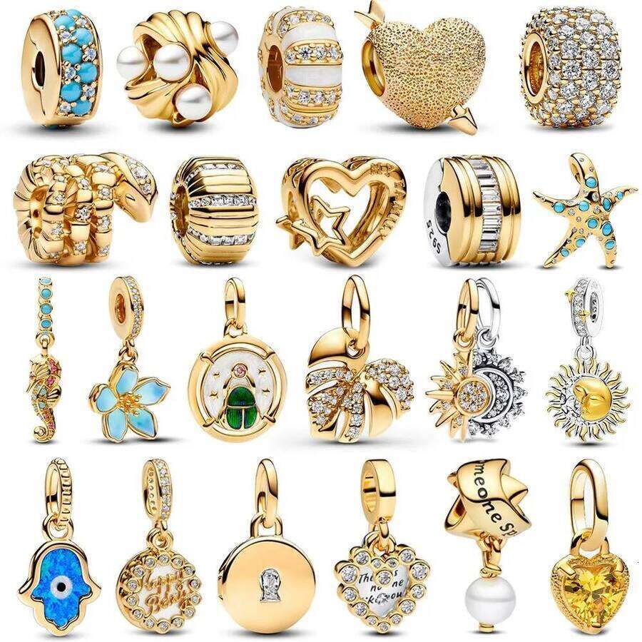 2026 Charms Luxury Beads Gold Moon Sun Split Dangle Charm Fit Bracelet Divine Eye DIY perfume Necklace Designer Jewelry Gift cologne Accessories Des
