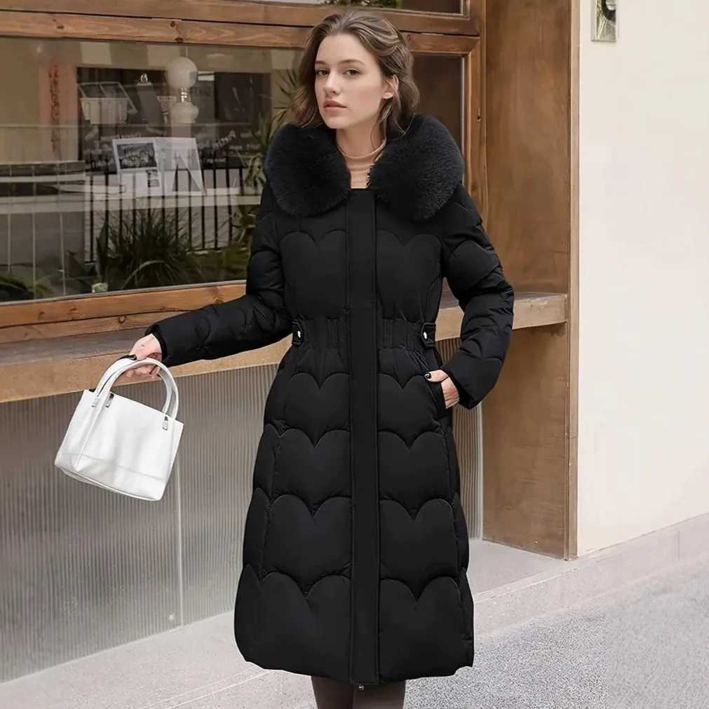 Women's Down Parkas Women's Winter Parkas Coat 2026 Warm Slim Over The Knee Ladies Outerweat Loose Korean Version Elegant Lady Cotton Jack