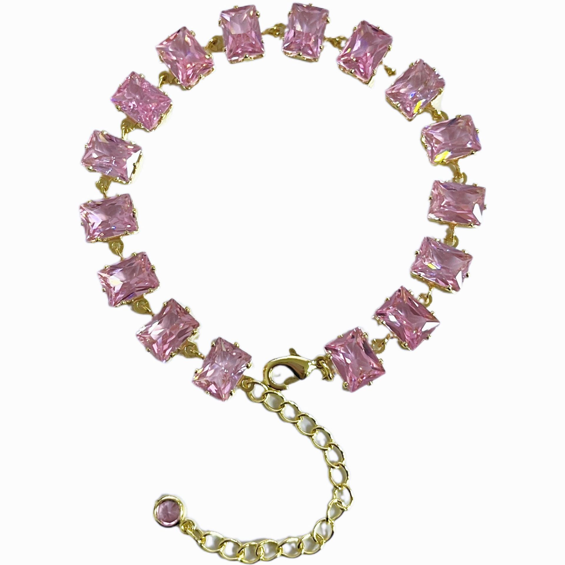 Dopamine Zircon Square Bracelet, Exquisite Fashionable, Versatile, With Touch Of Luxury And Sophistication, A Unique Gift For Mothers On Mother'