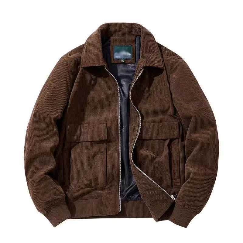 Autumn and Winter Fashion Trend Solid Color Retro Sports Thickened Warm Flannel Jacket Men's Loose Large Size Coat S26101795M2