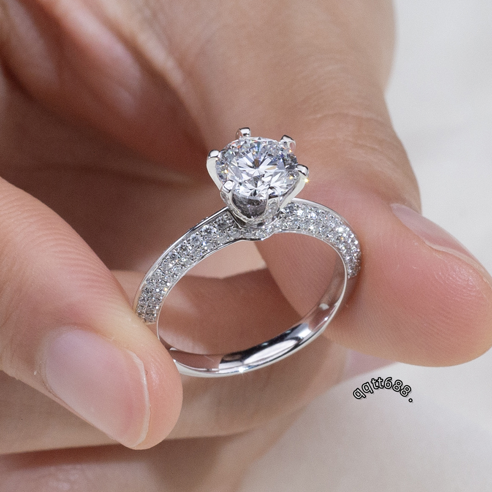 Ready to Ship MSR-1665 Trendy Design PT950 Engagement Ring 1.3ct D VS2 Round Lab Grown Diamond Ring