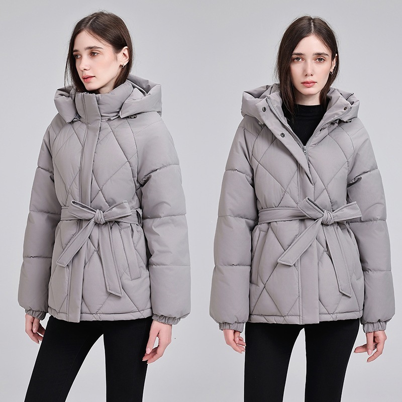 Luxury Brand Designer Clothing Detachable Hood For Women's Winter New Style, With Hood And Down Filled Cotton Jacket, Women's Slim Fit Out